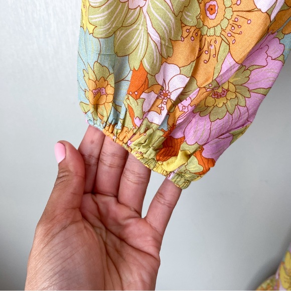 Show Me Your MuMu Cait Midi Dress Colorful Floral Print Small - Picture 10 of 13